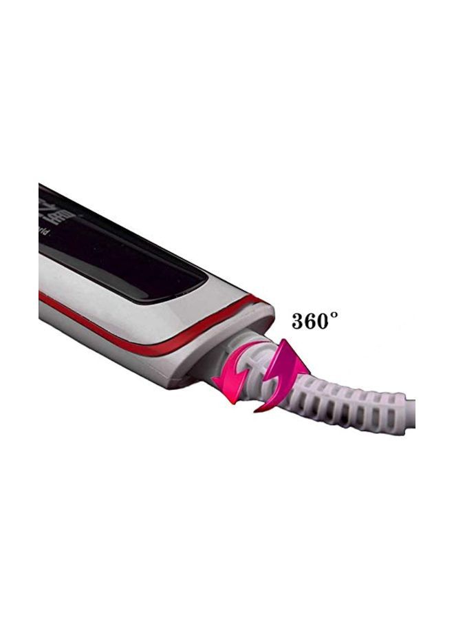 NIBEMINENT Hair Straightening Brush White/Black/Red - Image 4