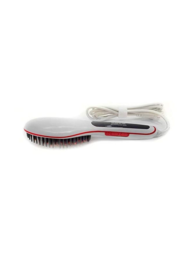 NIBEMINENT Hair Straightening Brush White/Black/Red - Image 2