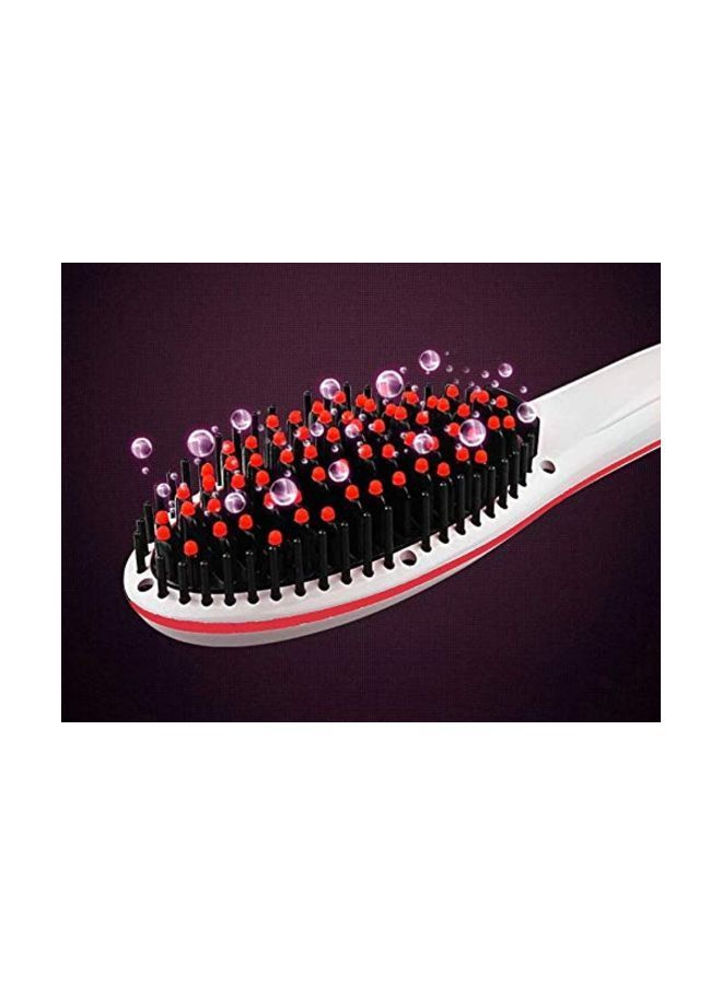 NIBEMINENT Hair Straightening Brush White/Black/Red - Image 5