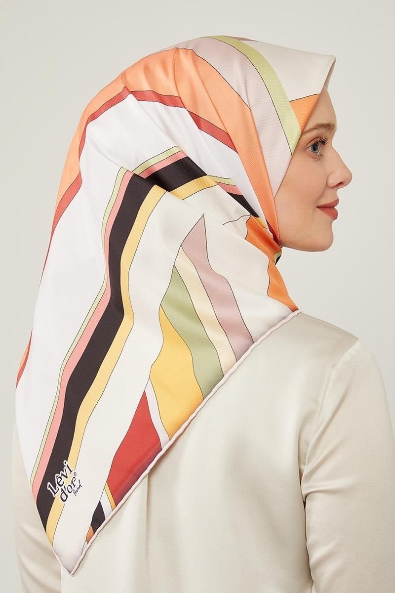 Levidor Pink Thick Striped Scarf - Image 2