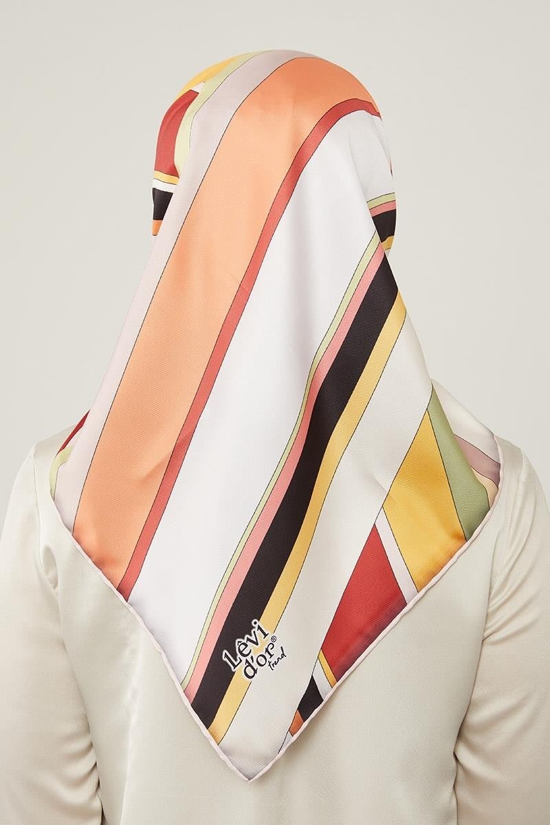 Levidor Pink Thick Striped Scarf - Image 4