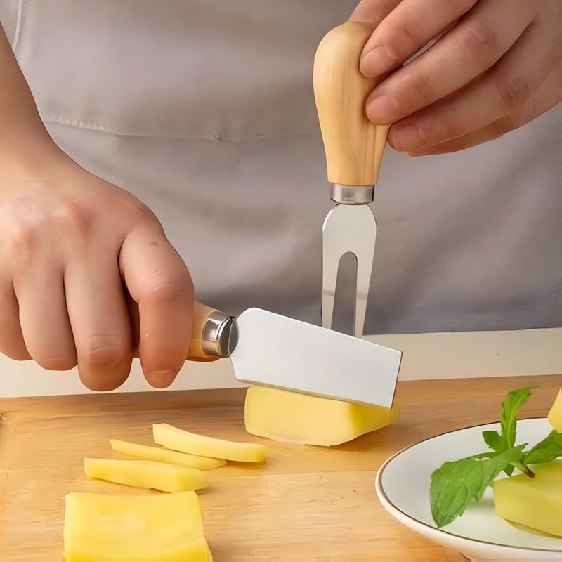 Stainless Steel Cheese Knives with Handle, Cheese Slicer, Sharp Butter Knife to Easily Cut and Serve Various Types of Cheese and Butter, Perfect for Cheese Dishes and Parties - Image 1
