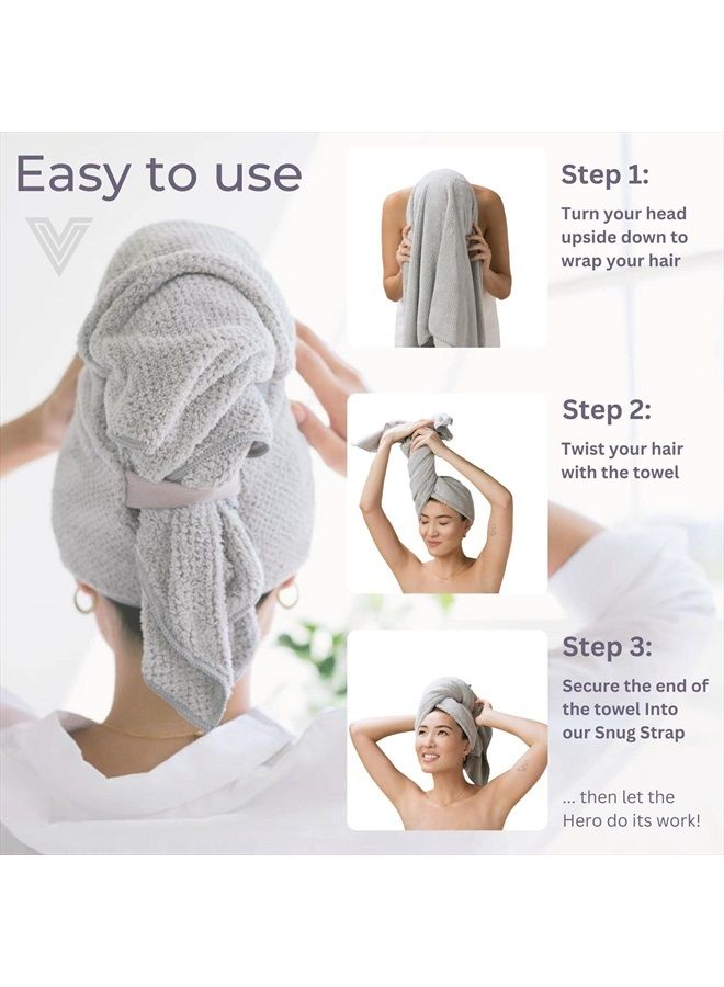 Volo منشفة شعر هيرو كابري زرقاء | فائقة النعومة، شديدة الامتصاص، سريعة الجفاف من قماش نانوويف | تقليل وقت الجفاف بنسبة 50% | منشفة كبيرة لجميع أنواع الشعر | مضادة للتجاعيد ومضادة للتكسر | ميكروفايبر - Image 4
