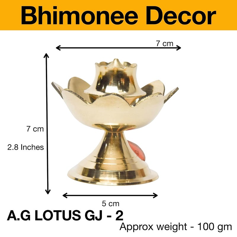 Bhimonee Decor Bhimonee Decor Brass Lotus Design AgarbattiDhoop Holder Home Dcor Gift Pooja 100 gm 28 inches Brass Black Antique Finish 1 Piece  - Image 5