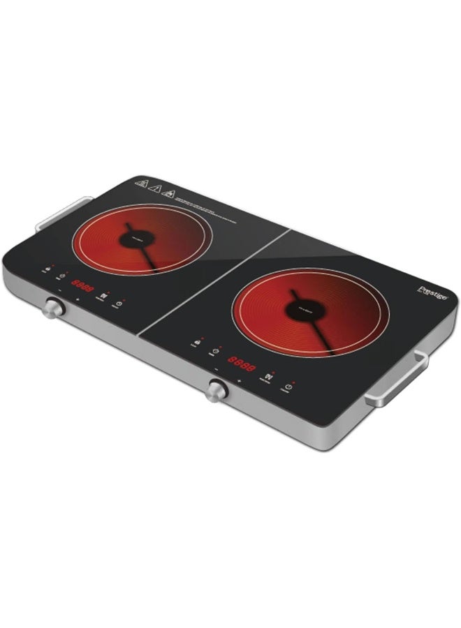 Prestige Double Infrared Cooker 2800W | Touch and Knob control Induction Cooker with Over Heat Protection | Induction cooker 2 Burner 2800 W PR81536 White - Image 1