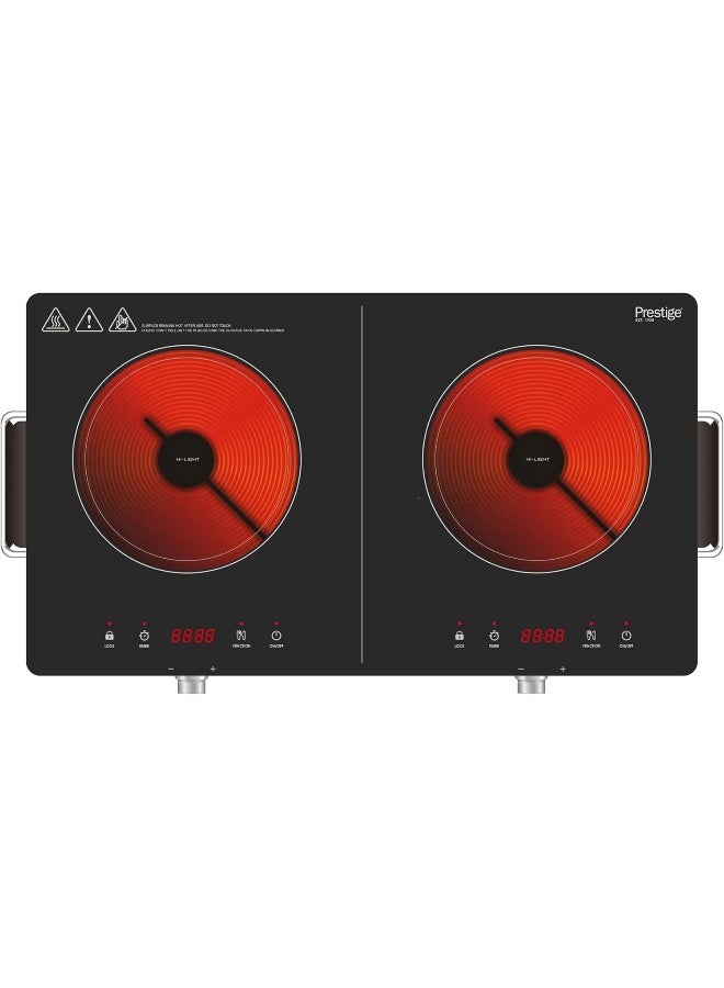 Prestige Double Infrared Cooker 2800W | Touch and Knob control Induction Cooker with Over Heat Protection | Induction cooker 2 Burner 2800 W PR81536 White - Image 2