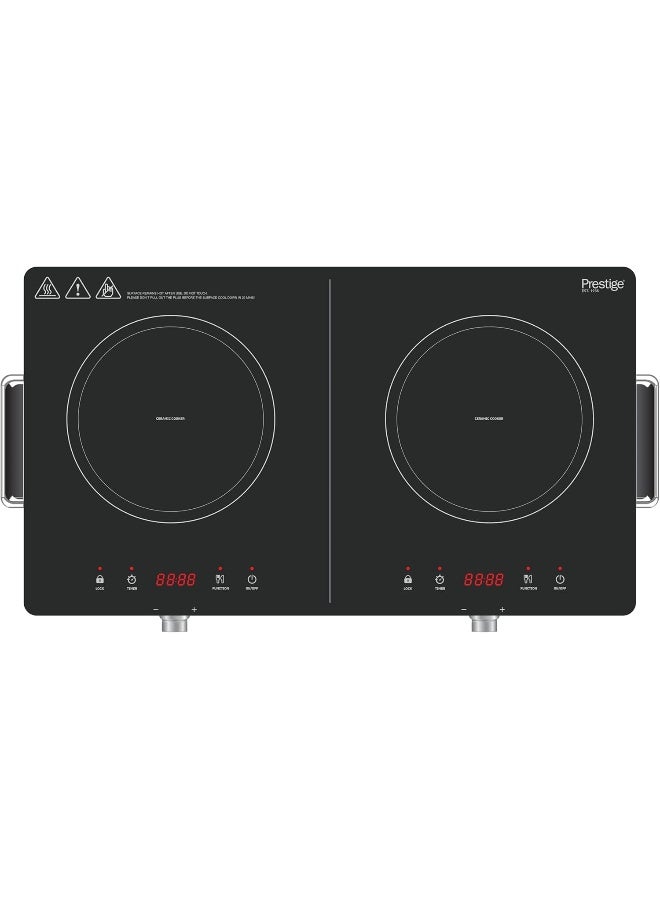 Prestige Double Infrared Cooker 2800W | Touch and Knob control Induction Cooker with Over Heat Protection | Induction cooker 2 Burner 2800 W PR81536 White - Image 3