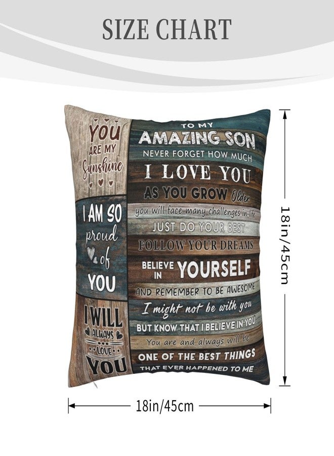 Skizbcw Gifts for Son Birthday, I Love You Son Gifts from Mom Dad, Son Birthday Gift, Wedding Present for Son from Mom Dad, Graduation Gift for Son, Present for Grown Son Throw Pillow Cover 18"x 18" - Image 3