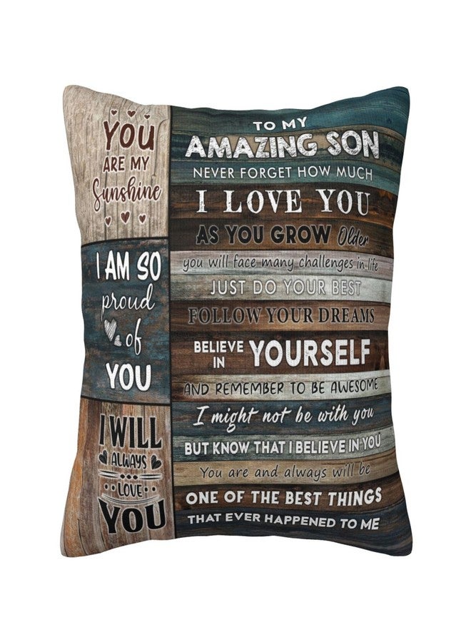 Skizbcw Gifts for Son Birthday, I Love You Son Gifts from Mom Dad, Son Birthday Gift, Wedding Present for Son from Mom Dad, Graduation Gift for Son, Present for Grown Son Throw Pillow Cover 18"x 18" - Image 1