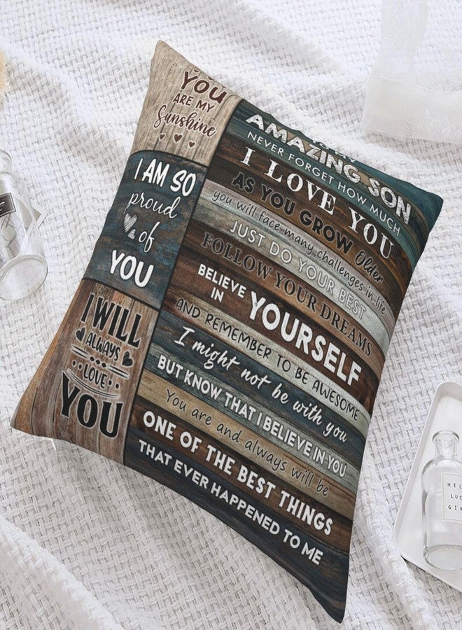 Skizbcw Gifts for Son Birthday, I Love You Son Gifts from Mom Dad, Son Birthday Gift, Wedding Present for Son from Mom Dad, Graduation Gift for Son, Present for Grown Son Throw Pillow Cover 18"x 18" - Image 2