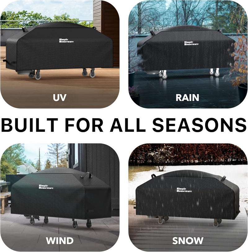 Simple Houseware 36-inch Heavy Duty Griddle Flat Top Grill Cover with Support Pole, 600D Polyester Waterproof, Weather-Resistant - Image 5