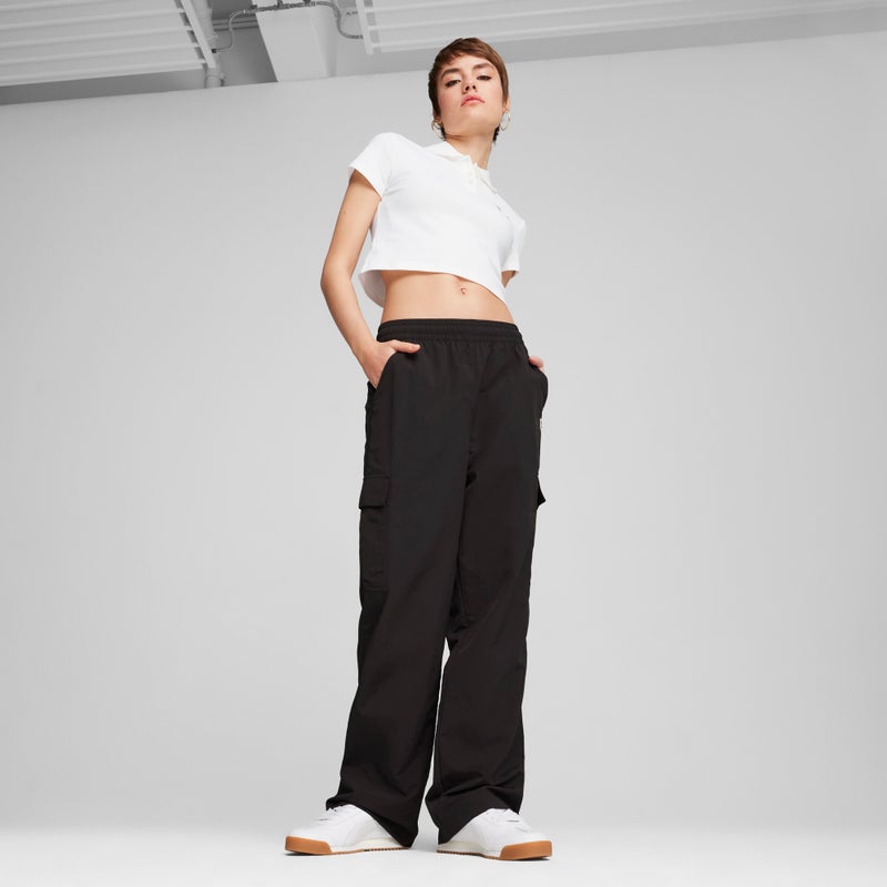 PUMA DOWNTOWN Womens Black Cargo Pants - Image 3