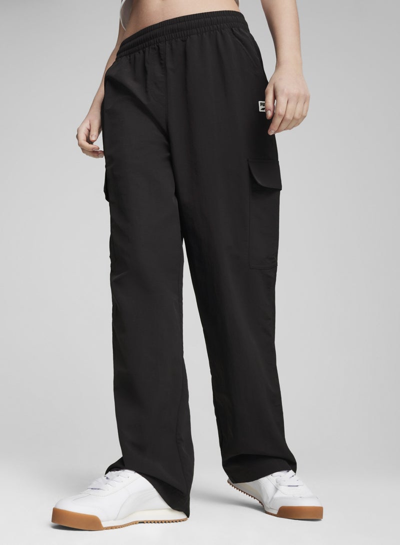 PUMA DOWNTOWN Womens Black Cargo Pants - Image 1