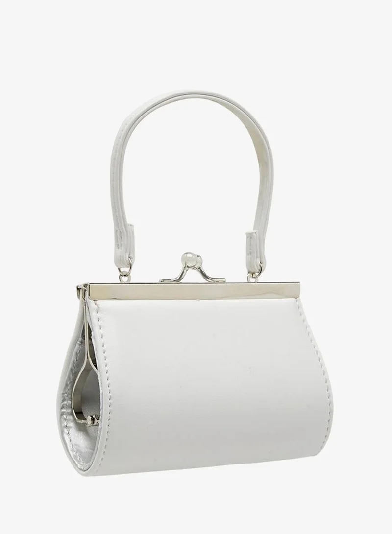 Flora Bella By Shoexpress WHITE Flora Bella Stone Embellished Clutch with Handle Ramadan Collection for Women | Best Price UAE