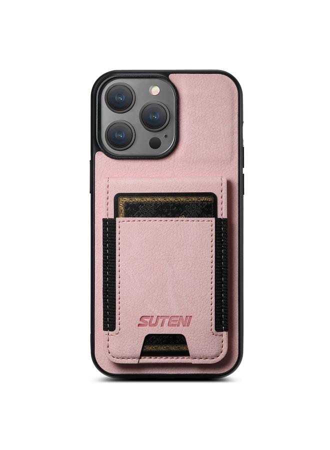 Suteni Case For iPhone 13 Pro H03 Litchi Leather Card Bag Stand Back Phone Case - Image 1
