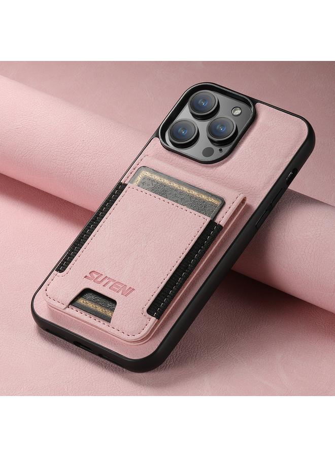 Suteni Case For iPhone 13 Pro H03 Litchi Leather Card Bag Stand Back Phone Case - Image 2