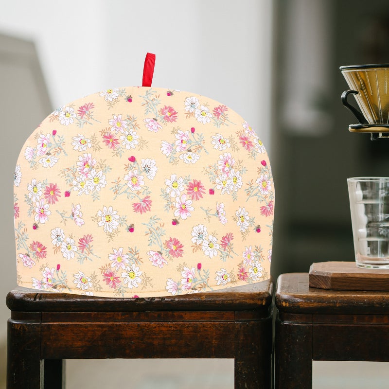 Heat Retention Teapot Warm Cover Stylish Design Home Use Beige Cotton Cloth 1Set - Image 3