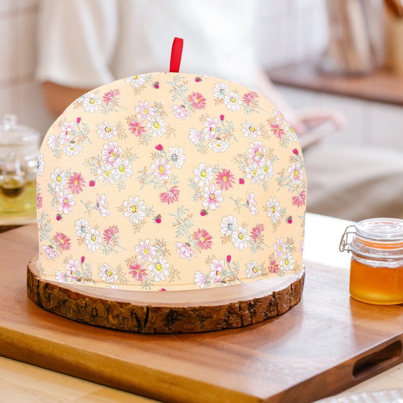 Heat Retention Teapot Warm Cover Stylish Design Home Use Beige Cotton Cloth 1Set - Image 4