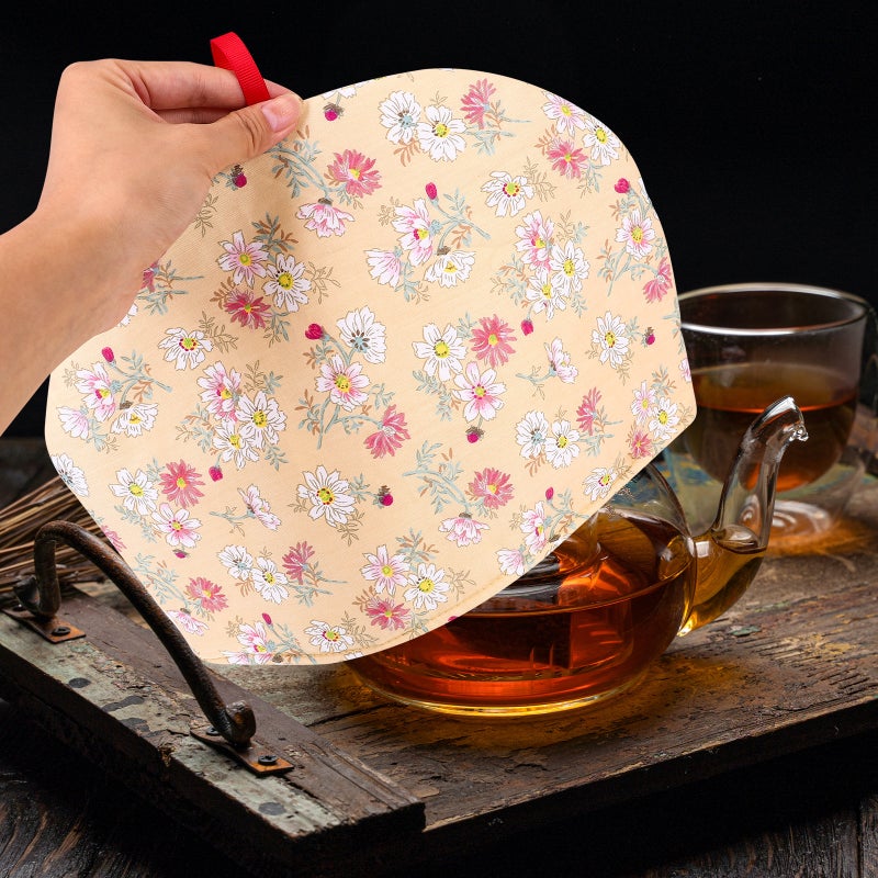 Heat Retention Teapot Warm Cover Stylish Design Home Use Beige Cotton Cloth 1Set - Image 5