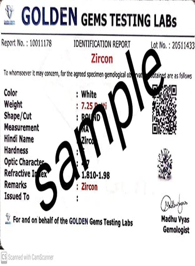 GEMS RIVER 12.00 Carat Gemstone Certified Natural Shining Beautiful Yellow Zircon Stone (B93) - Image 3
