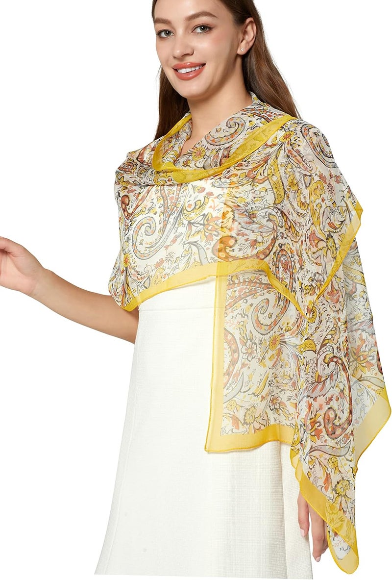 PANTONIGHT Long Chiffon Sheer Scarf Gradient Shaded Colors Lightweight Scarf For Womens - Image 3