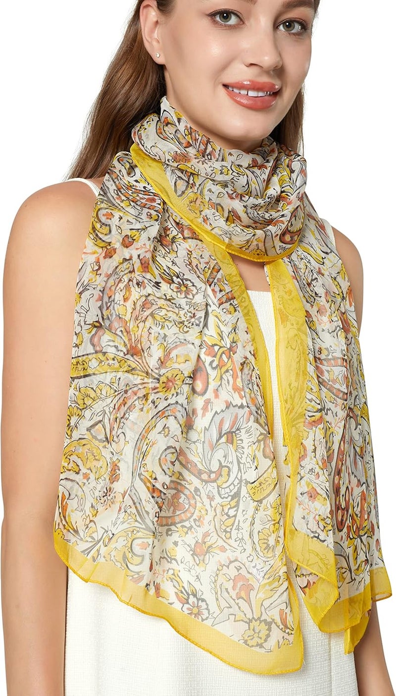 PANTONIGHT Long Chiffon Sheer Scarf Gradient Shaded Colors Lightweight Scarf For Womens - Image 1