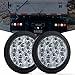 Nilight Nilight 2PCS 4" White Round LED Reverse Back Up Light w/Surface Mount Grommet Plugs Trailer Tail Lights for Truck  - Image 2