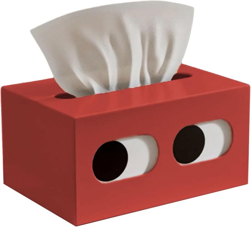 صندوق تخزين مناديل السيارات الأحمر لتزيين مكتب المنزل أو المكتب - Image 1