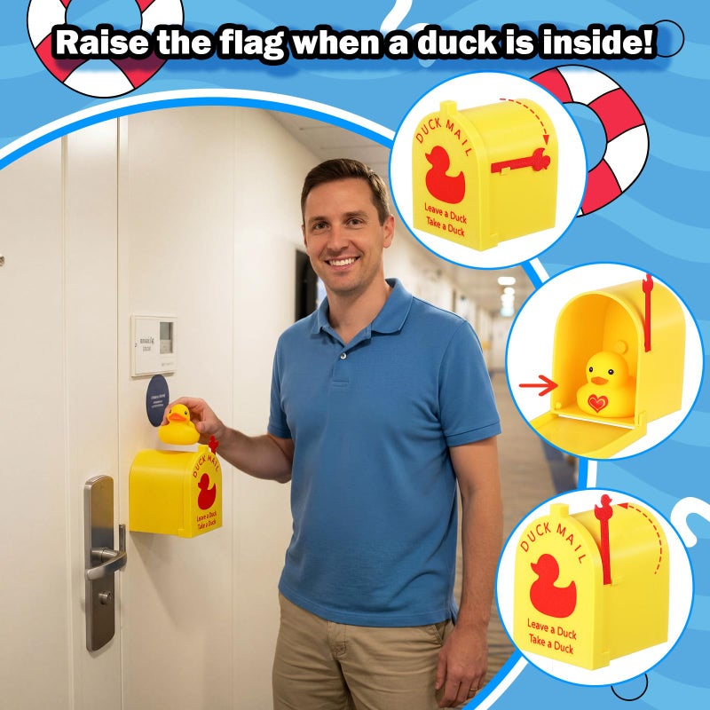 Otoolling 3D Printed Cruise Ducks Mailbox for Magnetic Wall Mounted Mini Mailbox Cruise Door Magnets Cruising Ship Refrigerator Decor Take a Duck Leave a Duck Hiding Game Travel Gift(Yellow) - Image 3