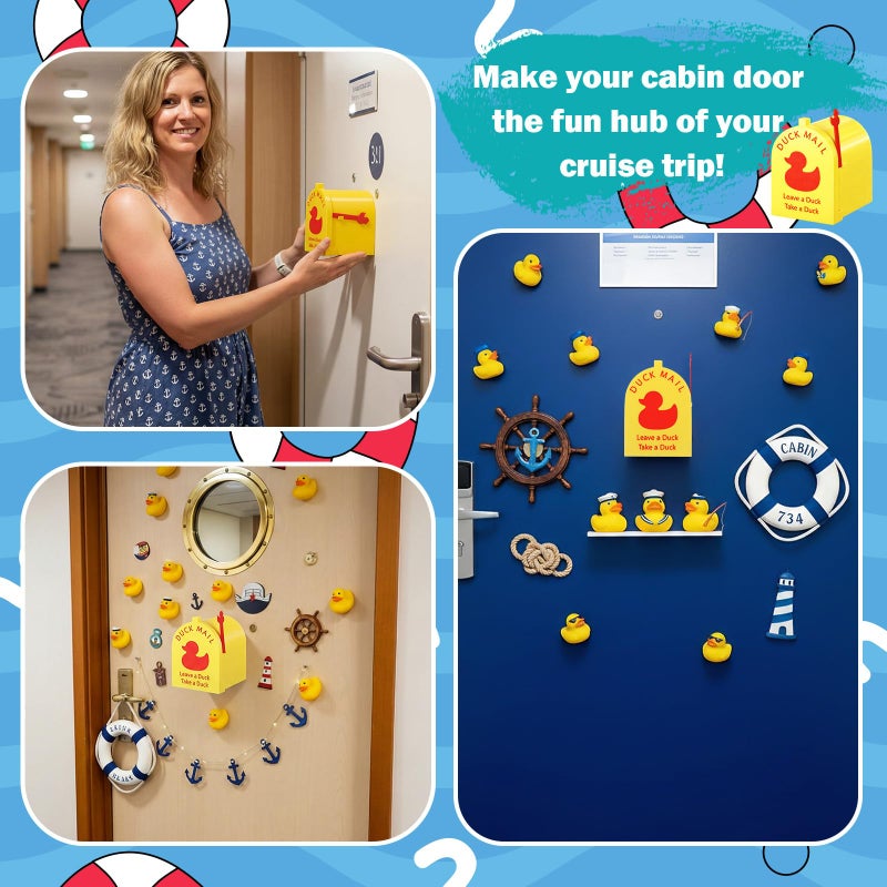 Otoolling 3D Printed Cruise Ducks Mailbox for Magnetic Wall Mounted Mini Mailbox Cruise Door Magnets Cruising Ship Refrigerator Decor Take a Duck Leave a Duck Hiding Game Travel Gift(Yellow) - Image 4