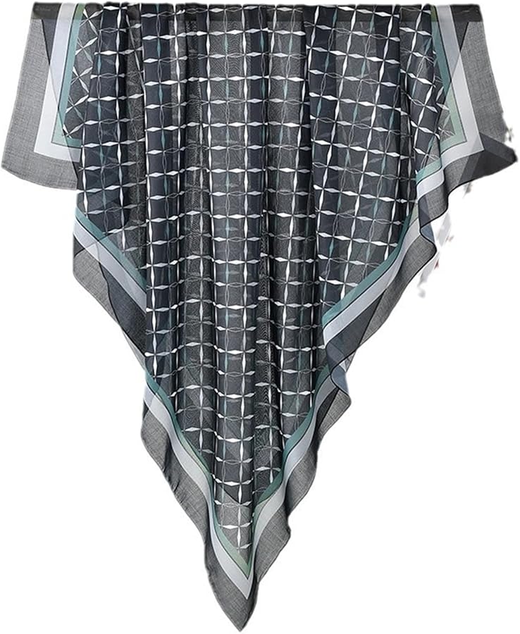 Polyester Square Neck Scarf Large Neckerchief in Color 10 with Stylish Print and Unique Hemming - Image 4