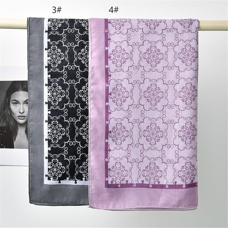 Polyester Square Neck Scarf Large Neckerchief in Color 10 with Stylish Print and Unique Hemming - Image 5