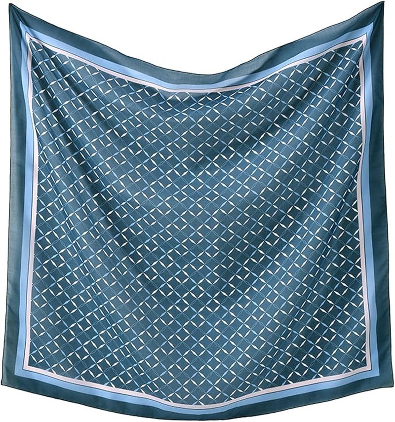 Polyester Square Neck Scarf Large Neckerchief in Color 10 with Stylish Print and Unique Hemming - Image 1