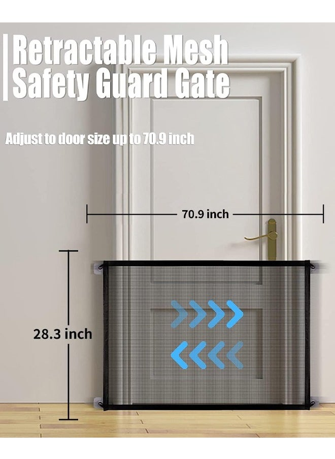 Generic Pet Gate,Portable Mesh Baby Gate,Retractable Adjustable Portable Folding Mesh Dog Gate,for Stairs/Hallways/Doorways, Easy-Install Foldable Pet Isolation Fence  - Image 2