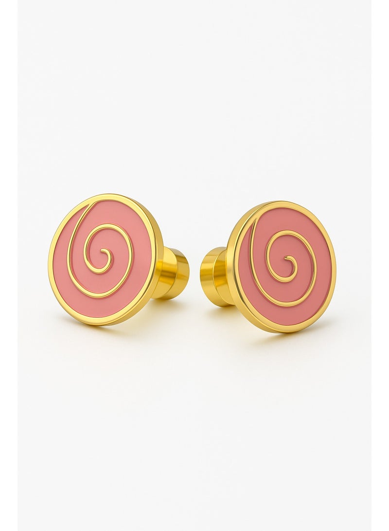 ايرس أقراط أذن بشكل مصاصة للأطفال، مطلية بالذهب - Image 1