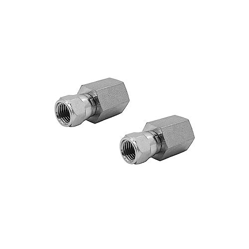 BEITERSTOE 2Pack 65060404 Hydraulic Hose Adapter Fitting 14 Female NPT 14 Female JIC Swivel Straight Pipe Joints Tube Connector Carbon Steel - Image 1