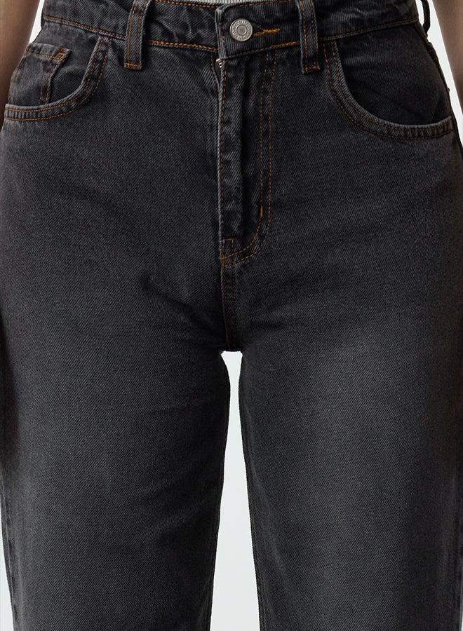 trendyol Black High Waist Wide Leg Jeans TWOAW25JE00077 - Image 4