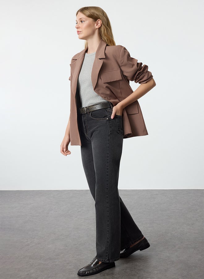 trendyol Black High Waist Wide Leg Jeans TWOAW25JE00077 - Image 2