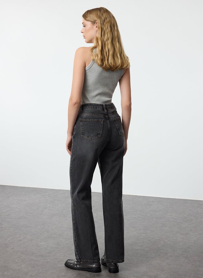 trendyol Black High Waist Wide Leg Jeans TWOAW25JE00077 - Image 5