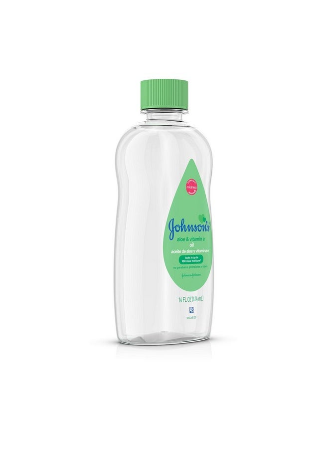 Johnson's Baby Johnsons Baby Oil Aloe & Vitamine 14 Ounce (414Ml) (3 Pack)  - Image 2