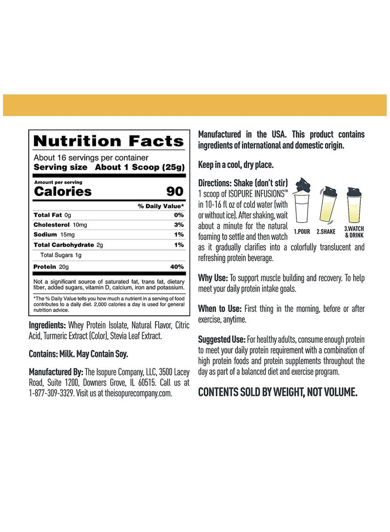 Isopure Infusions بروتين معزول بنكهة الأناناس والبرتقال والموز 16 وجبة - Image 3