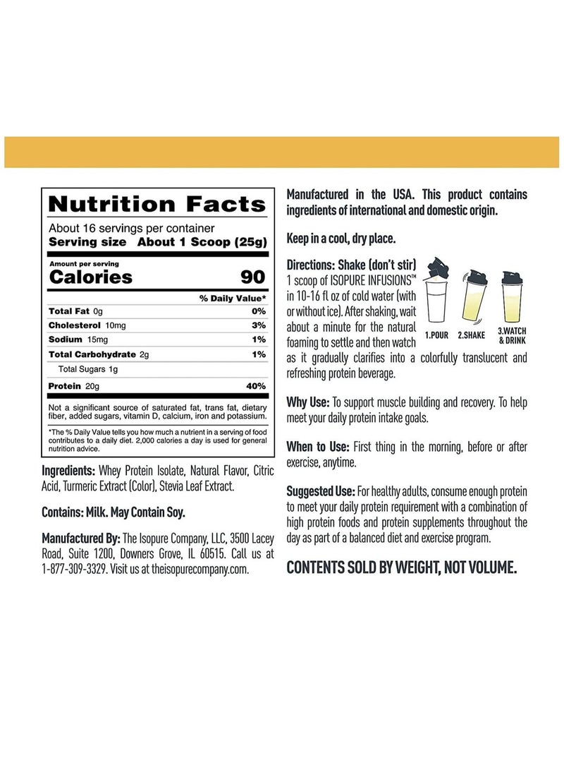 Isopure Infusions بروتين معزول بنكهة الأناناس والبرتقال والموز 16 وجبة - Image 3