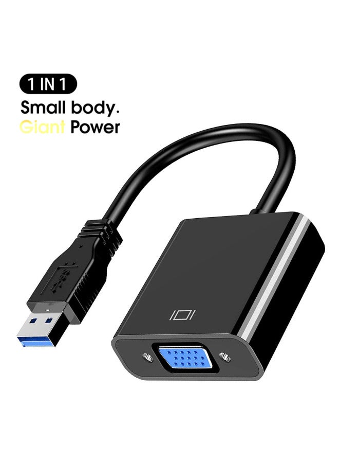 3.0 USB To VGA External Video Converter Adapter For Win7/8/10 Data Cable-Color:Black Fl2000 - Image 3
