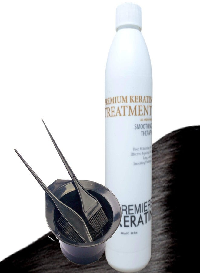 Blond Forte Premiere Keratin Brazilian Smoothing Strengthening Keratin Hair Treatment, Softens Hair, Reduce Frizz, Keratin Blowout Treatment Moisturizing 400 ML/12 Oz (Plus 3 PC Hair Color Kit) - Image 1