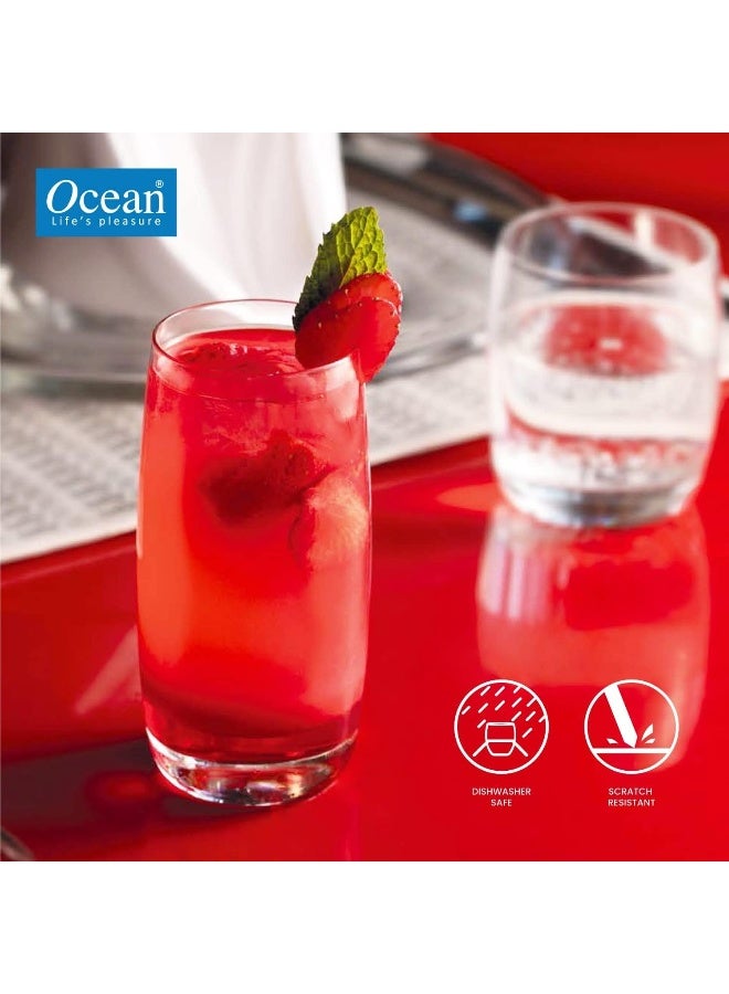 Ocean Iris Hi Ball Glass, Set Of 6, 370 Ml, Highball Glass, Tall Glass, Beverage Glass, Long Drink Glass, Water Glass, Juice Glass - Image 4