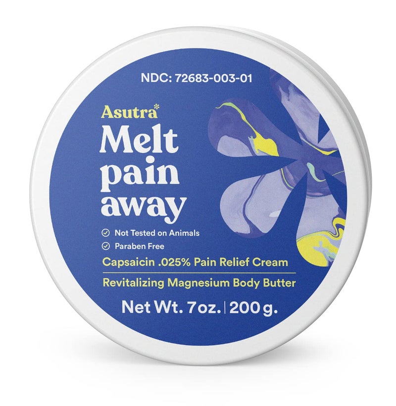 ASUTRA Melt Pain Away Topical Magnesium Cream for Pain Relief with Soothing Capsaicin for Leg Cramps & Muscle Soreness - Image 1