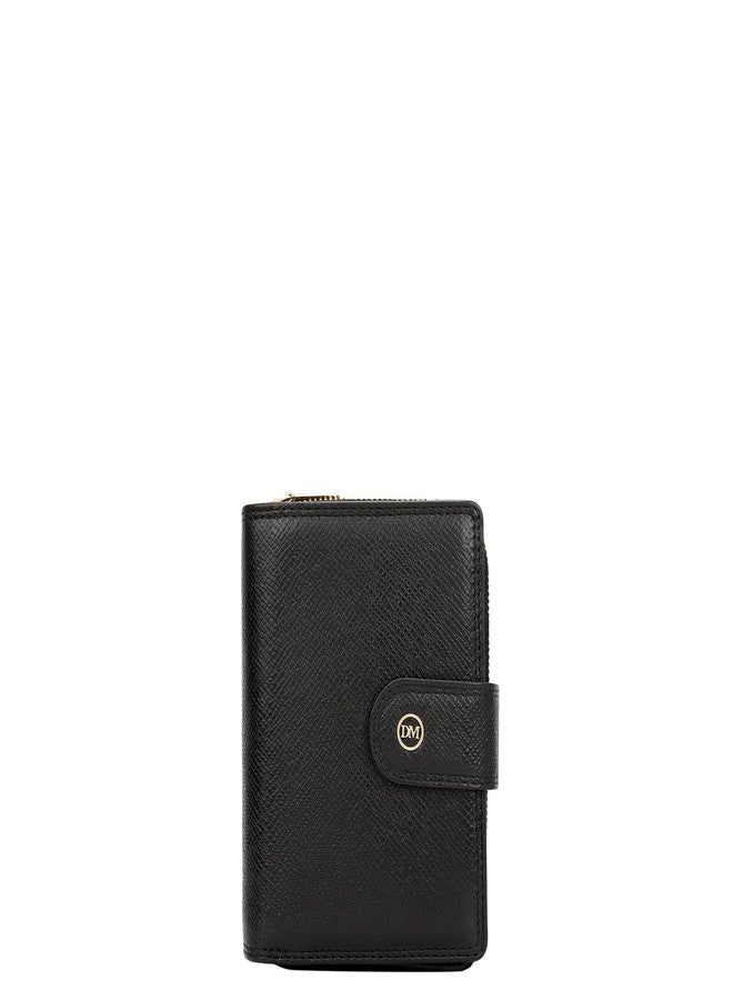 Da Milano Premium Leather Wallet for Women | Multi Compartment Travel Wallet - Black (0316B) - Image 1
