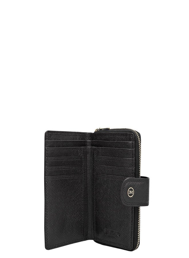 Da Milano Premium Leather Wallet for Women | Multi Compartment Travel Wallet - Black (0316B) - Image 2