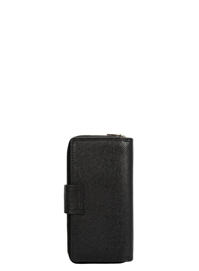 Da Milano Premium Leather Wallet for Women | Multi Compartment Travel Wallet - Black (0316B) - Image 4