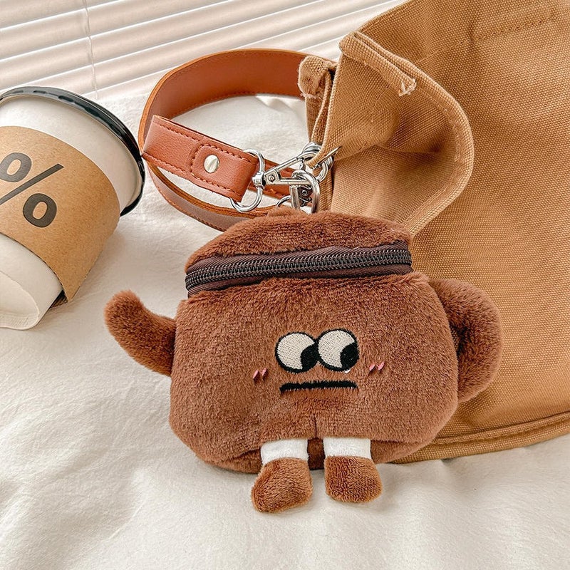 Original Cute Cartoon Teapot Cup Series Funny Expression Plush Change Storage Small Bag Hanging Bag Headset Bag - Image 3